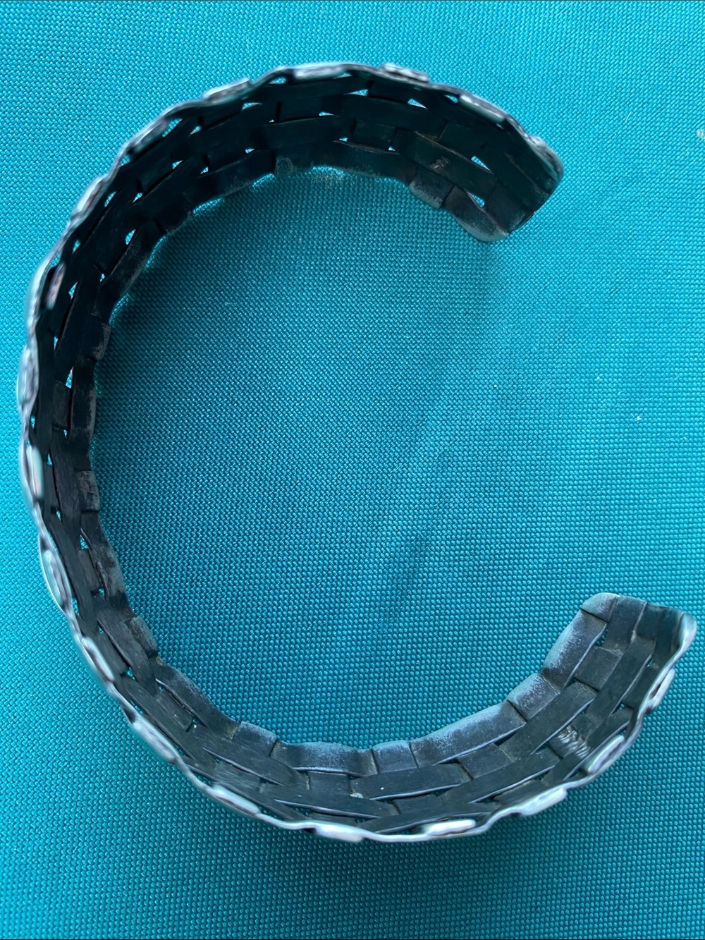 Navajo Woven Cuff Bracelet - Sterling Silver - Picture 5 of 6